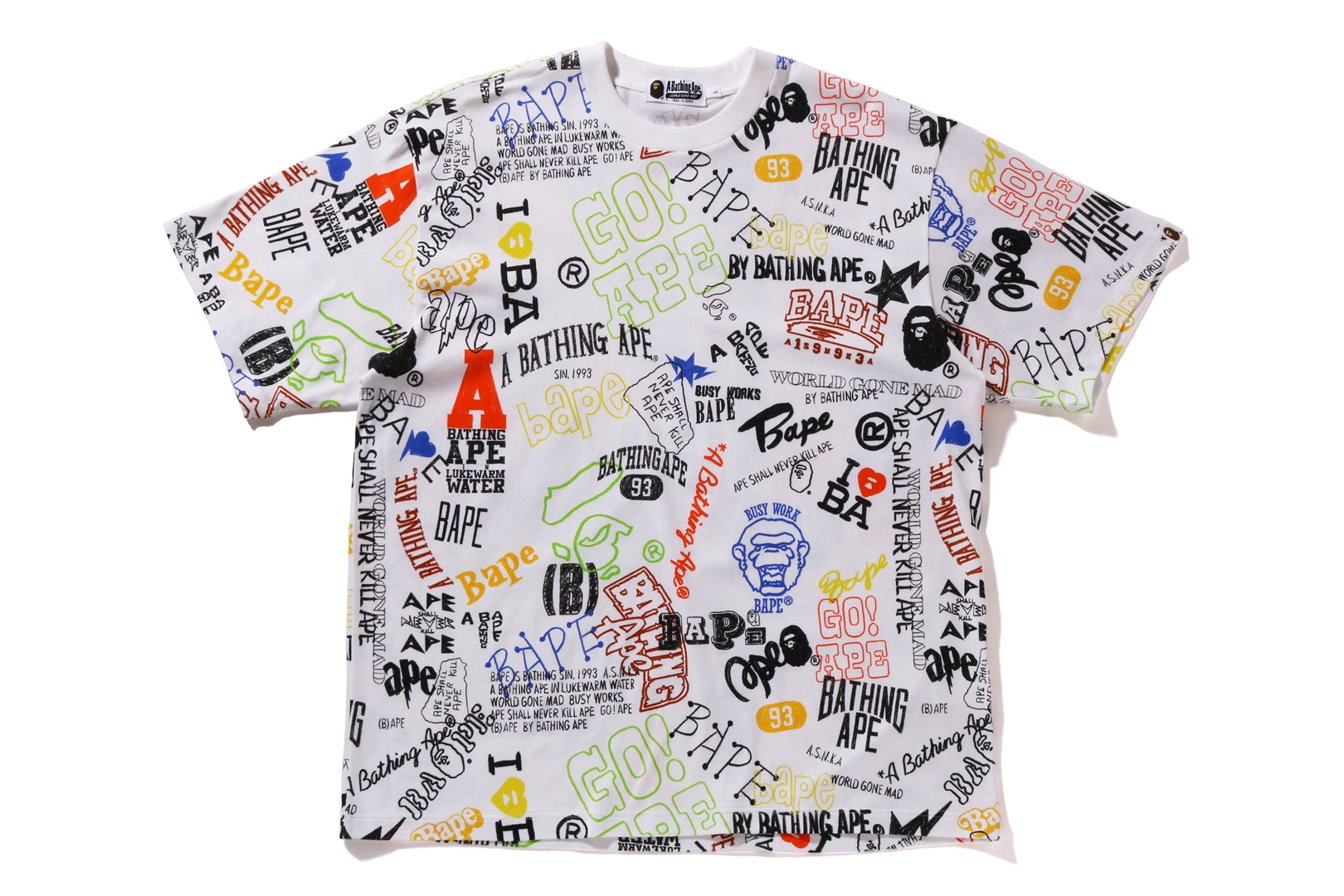 A BATHING APE® Hand Draw Pattern Relaxed Fit Tee | Bape official