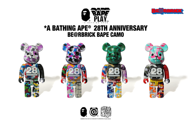 A BATHING APE® 28th ANNIVERSARY BE@RBRICK 400% / 1000% – uk.bape.com