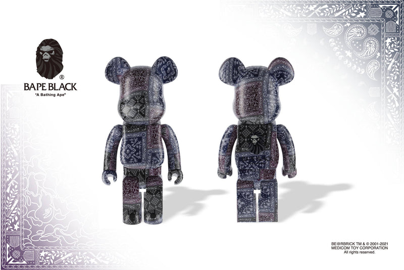 BAPE® BLACK BANDANA BE@RBRICK