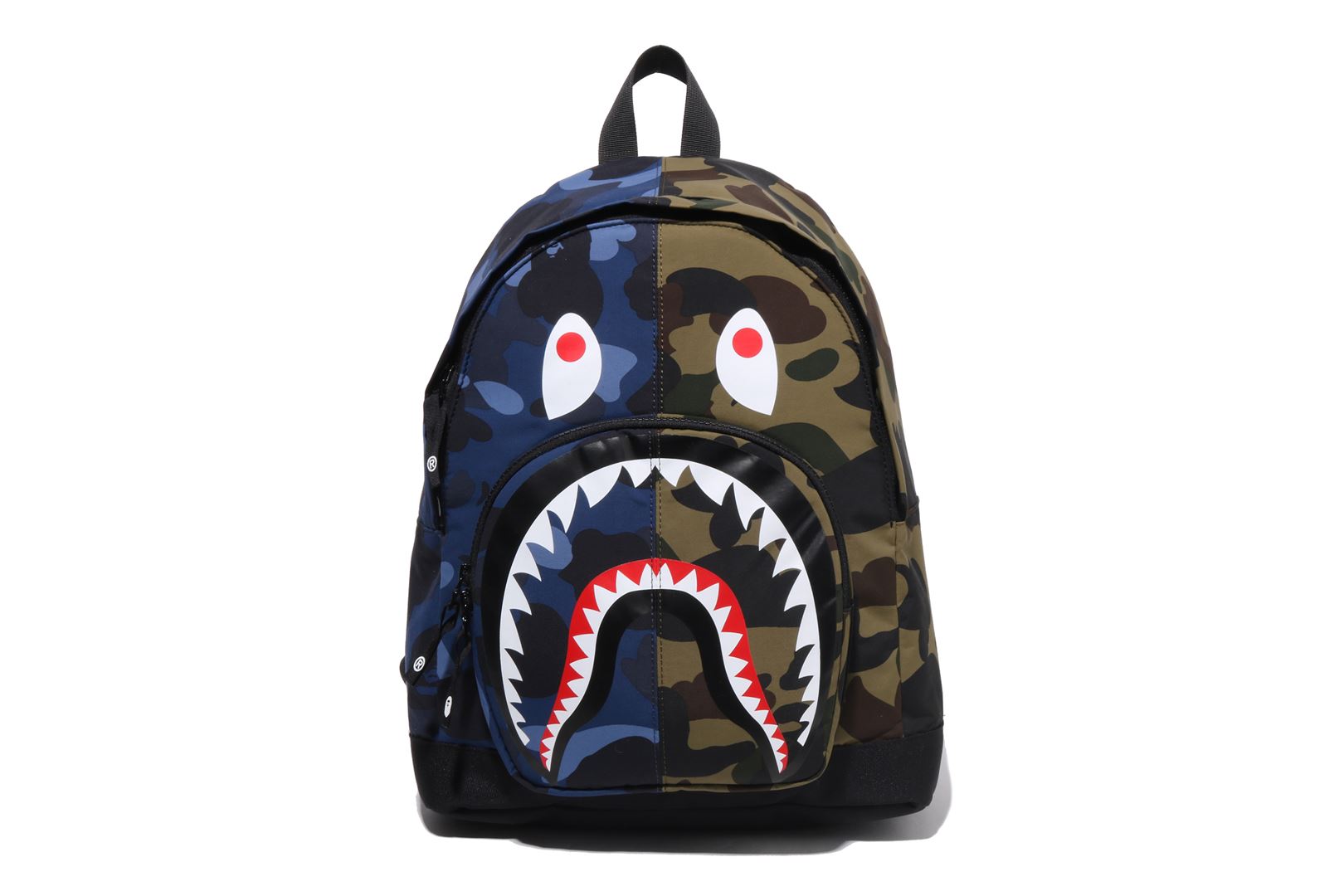 A BATHING APE® Kids Split Camo Shark Daypack | Bape official