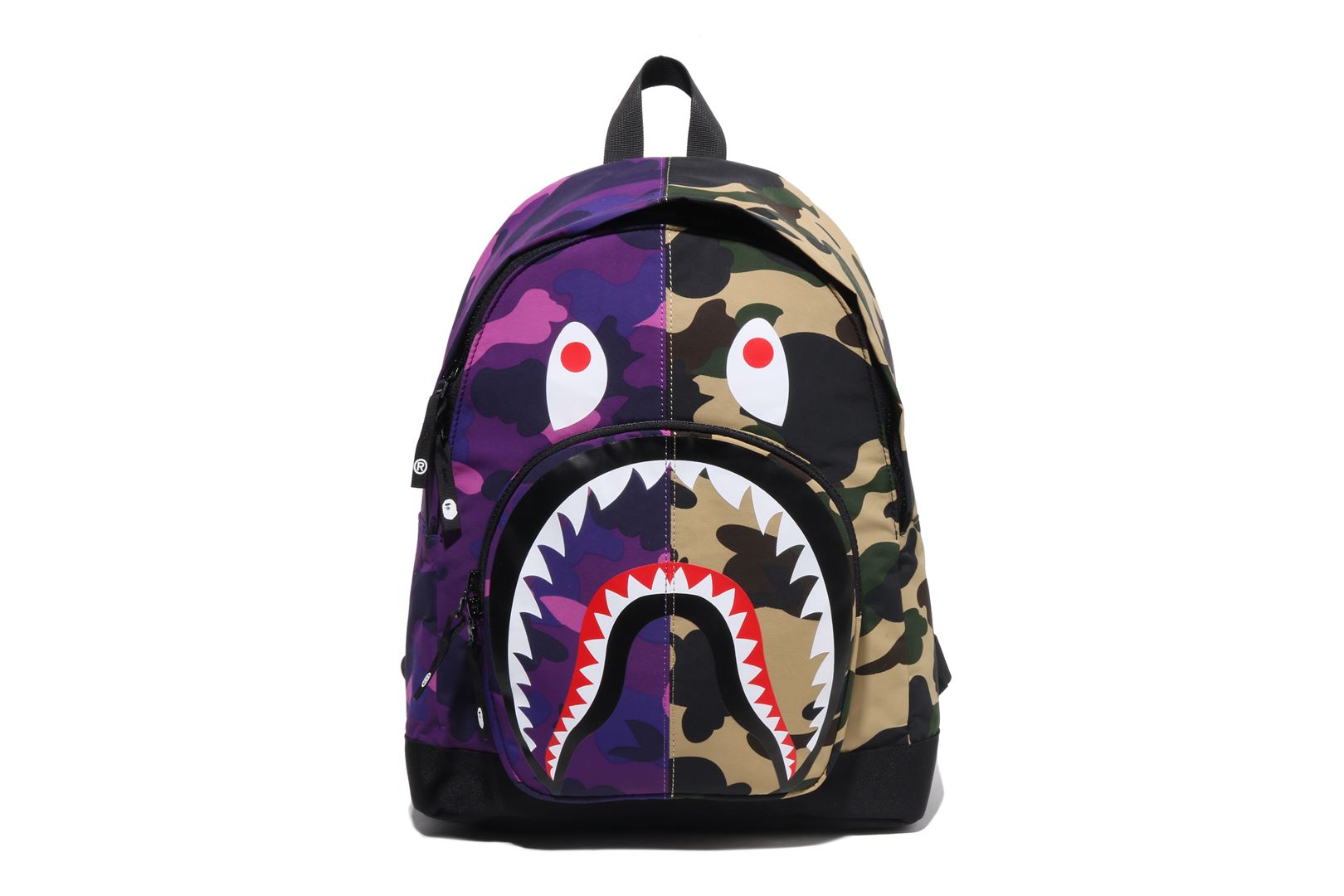 A BATHING APE® Kids Split Camo Shark Daypack | Bape official