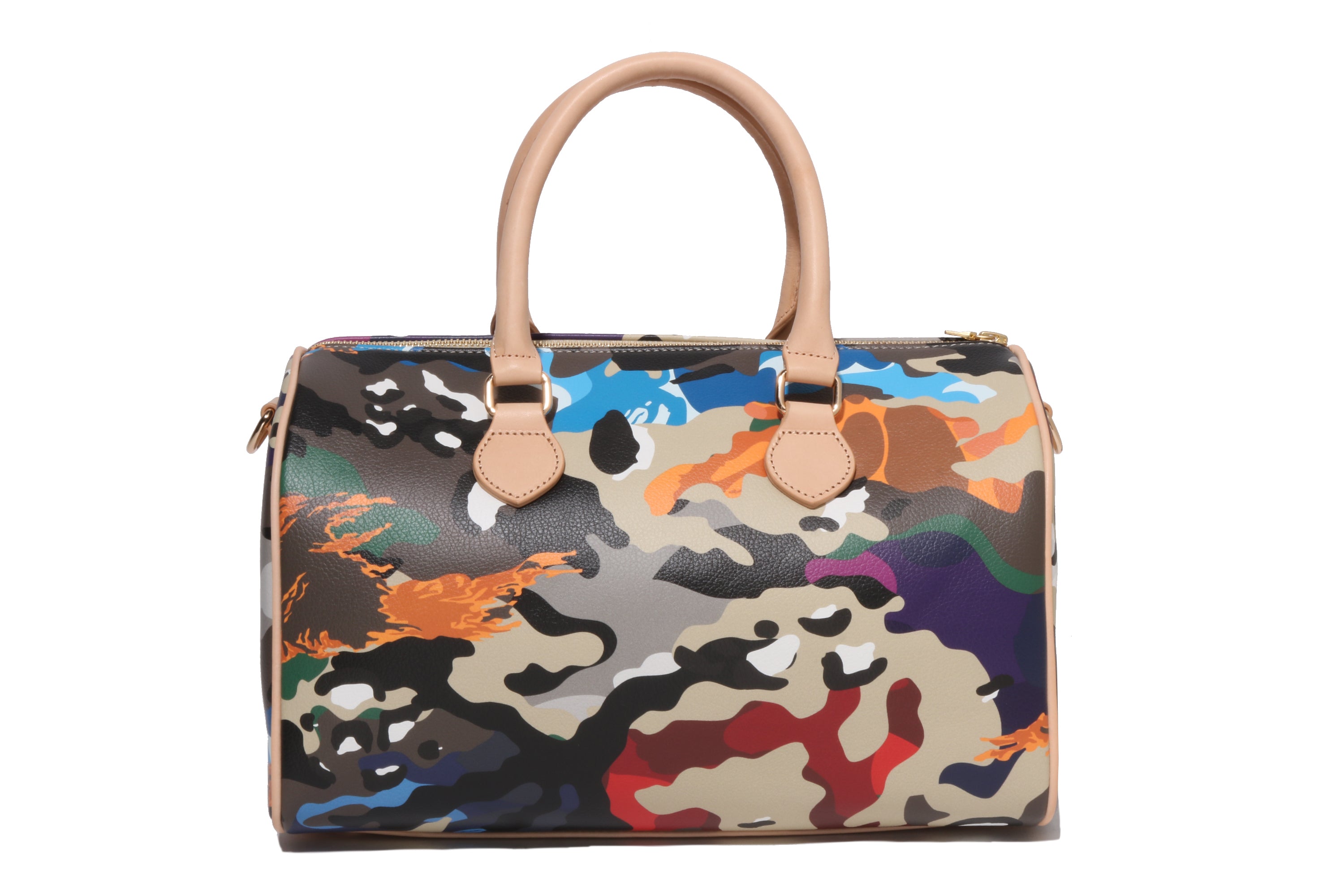 A BATHING APE® Hybrid Camo Medium Boston Bag | Bape official