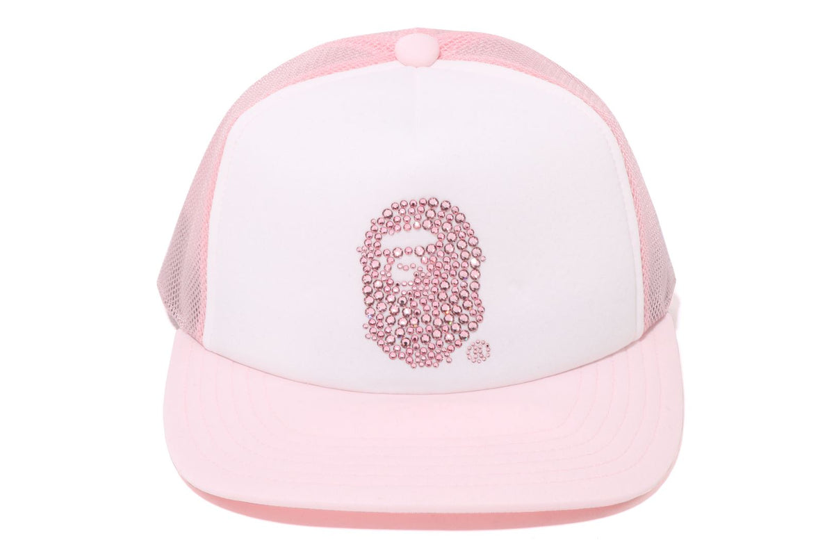 CRYSTAL STONE APE HEAD MESH CAP