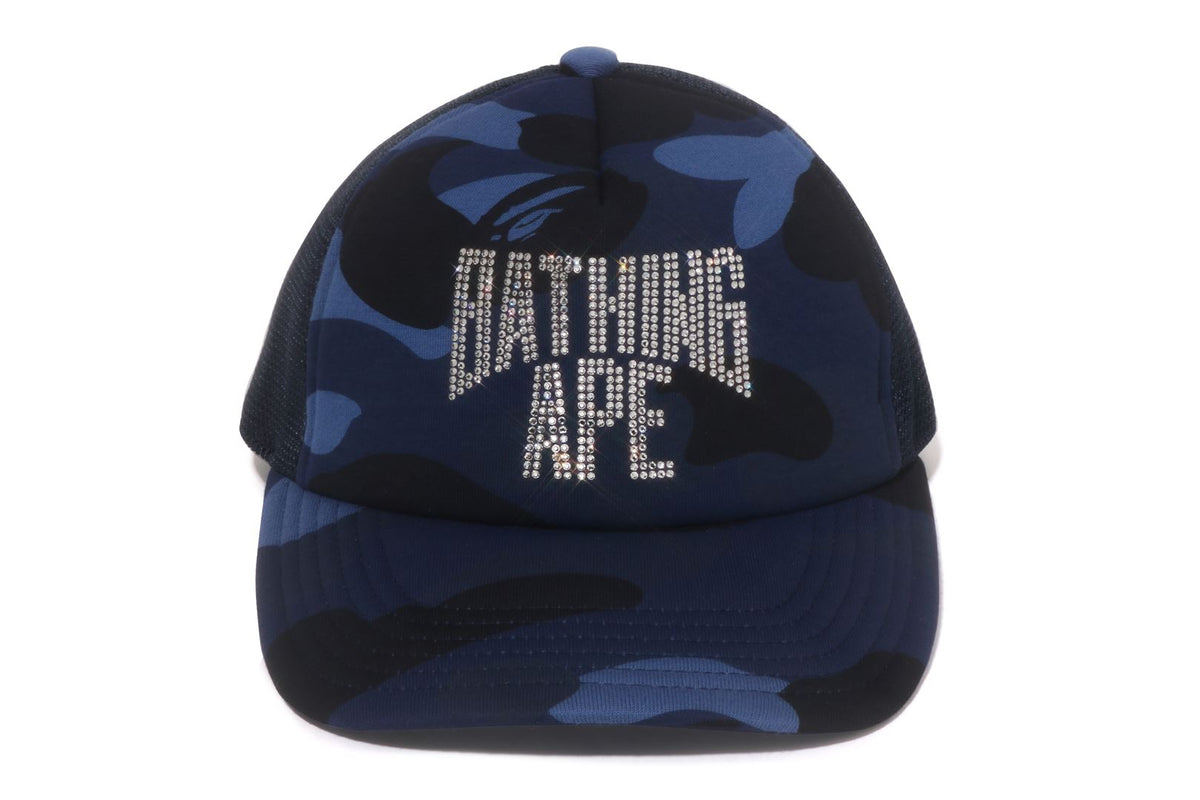 COLOR CAMO CRYSTAL BATHING APE LOGO MESH CAP