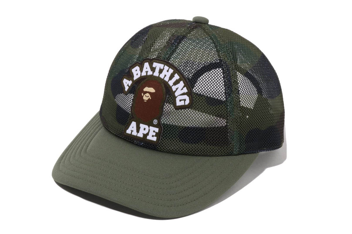 1ST CAMO COLLEGE EMBRODERY PATCHED MESH CAP