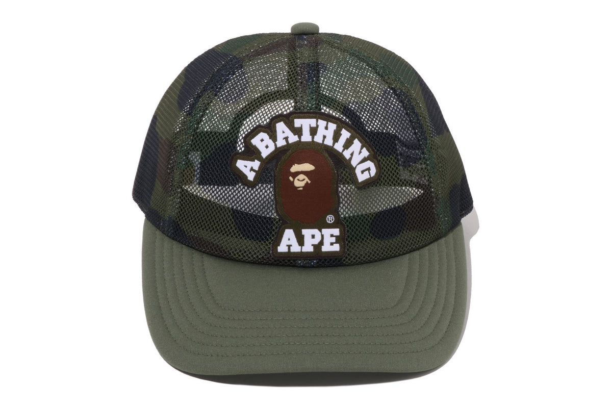 1ST CAMO COLLEGE EMBRODERY PATCHED MESH CAP