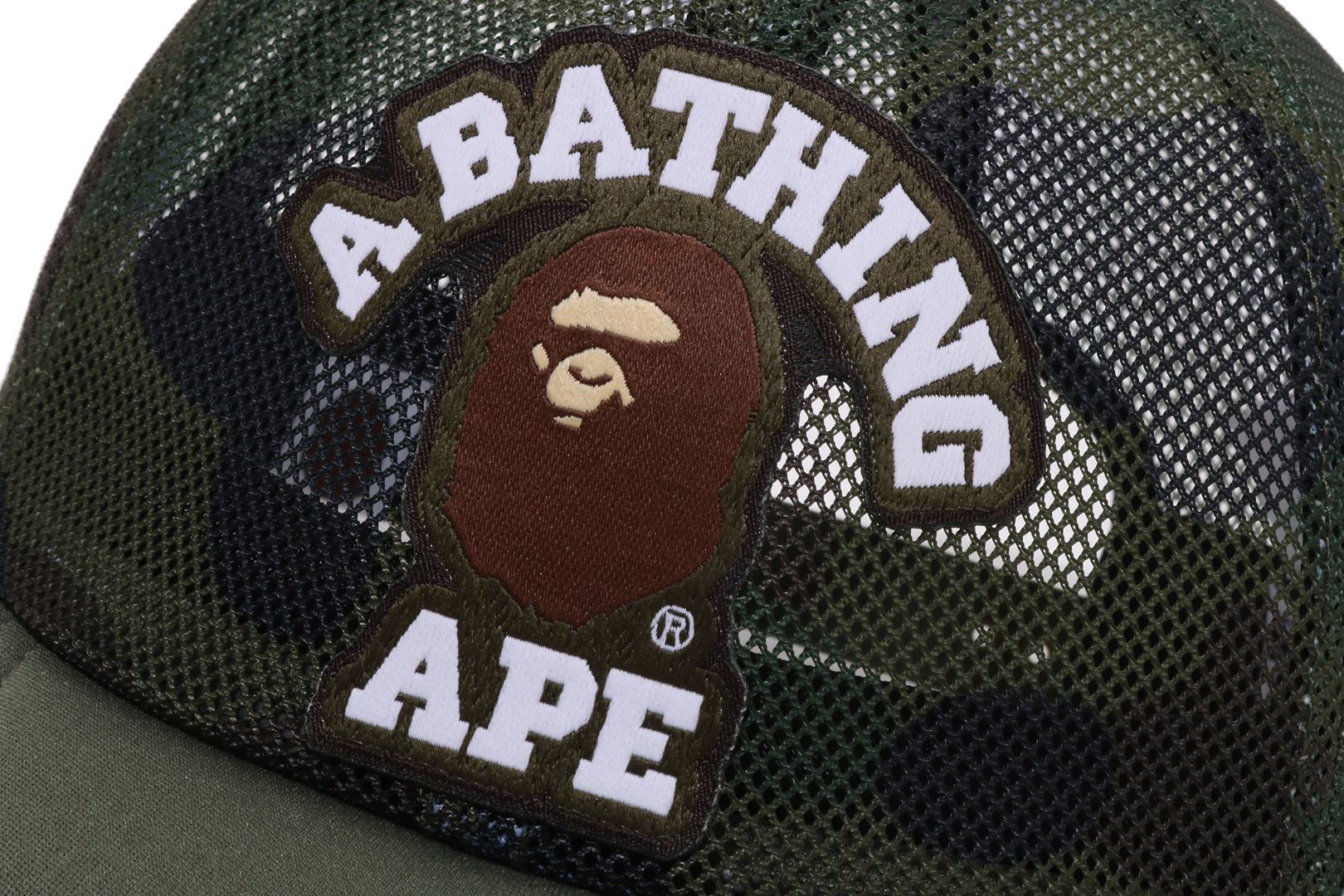 A BATHING APE® 1st Camo College Embrodery Patched Mesh Cap | Bape