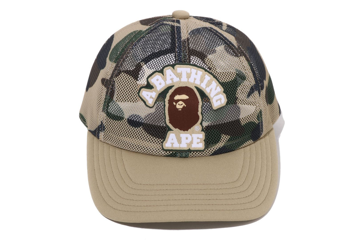 1ST CAMO COLLEGE EMBRODERY PATCHED MESH CAP