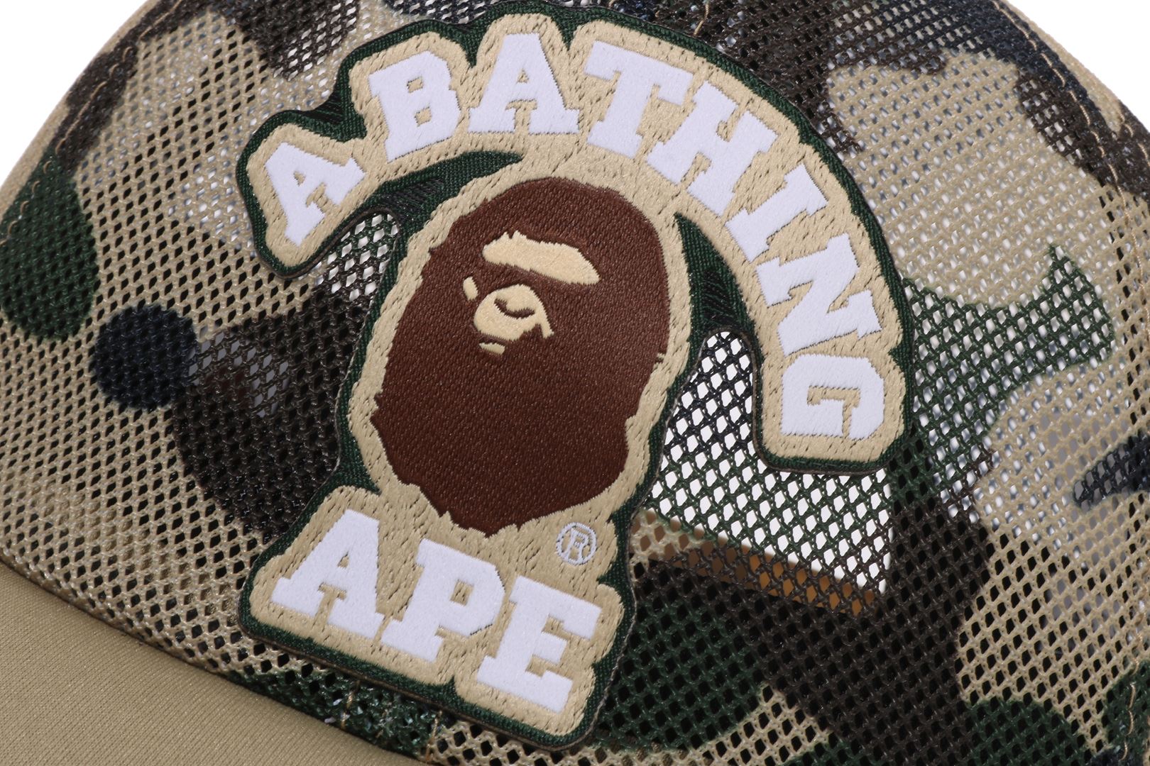 A BATHING APE® 1st Camo College Embrodery Patched Mesh Cap | Bape
