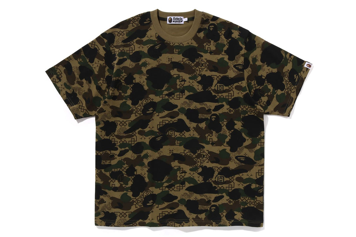 BAPE X CLOT CAMO OVERPRINT LOGO RELAXED FIT TEE