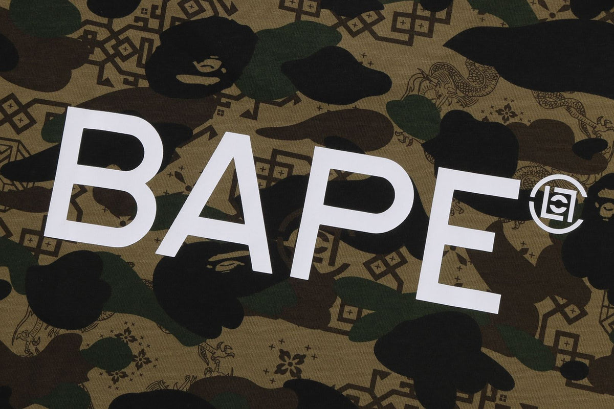 BAPE X CLOT CAMO OVERPRINT LOGO RELAXED FIT TEE