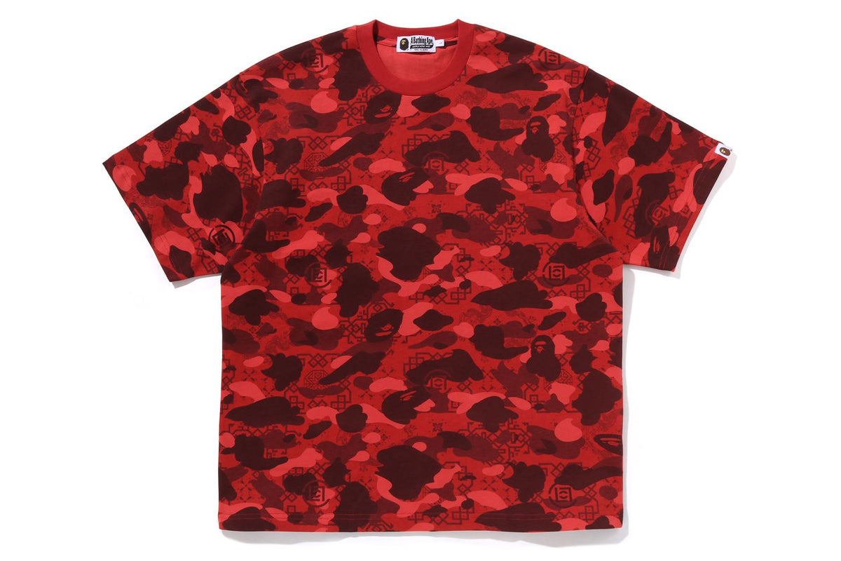 BAPE X CLOT CAMO OVERPRINT LOGO RELAXED FIT TEE