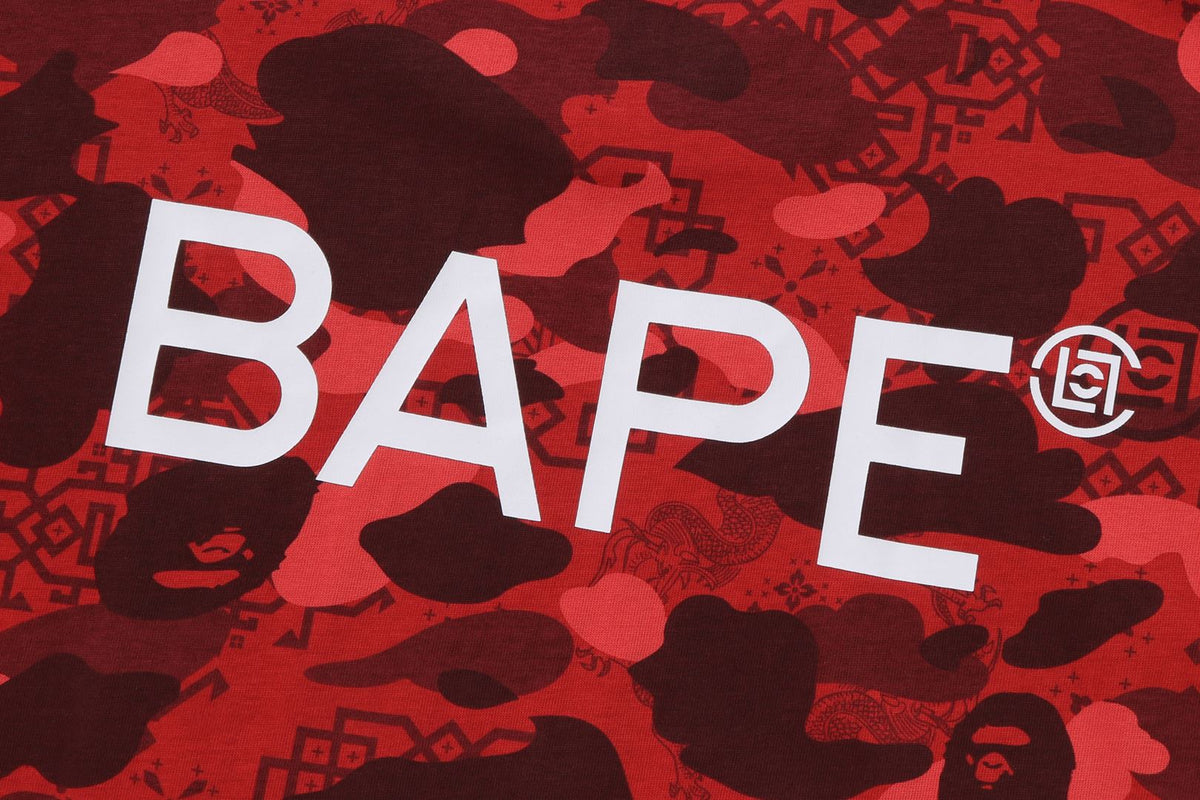 BAPE X CLOT CAMO OVERPRINT LOGO RELAXED FIT TEE