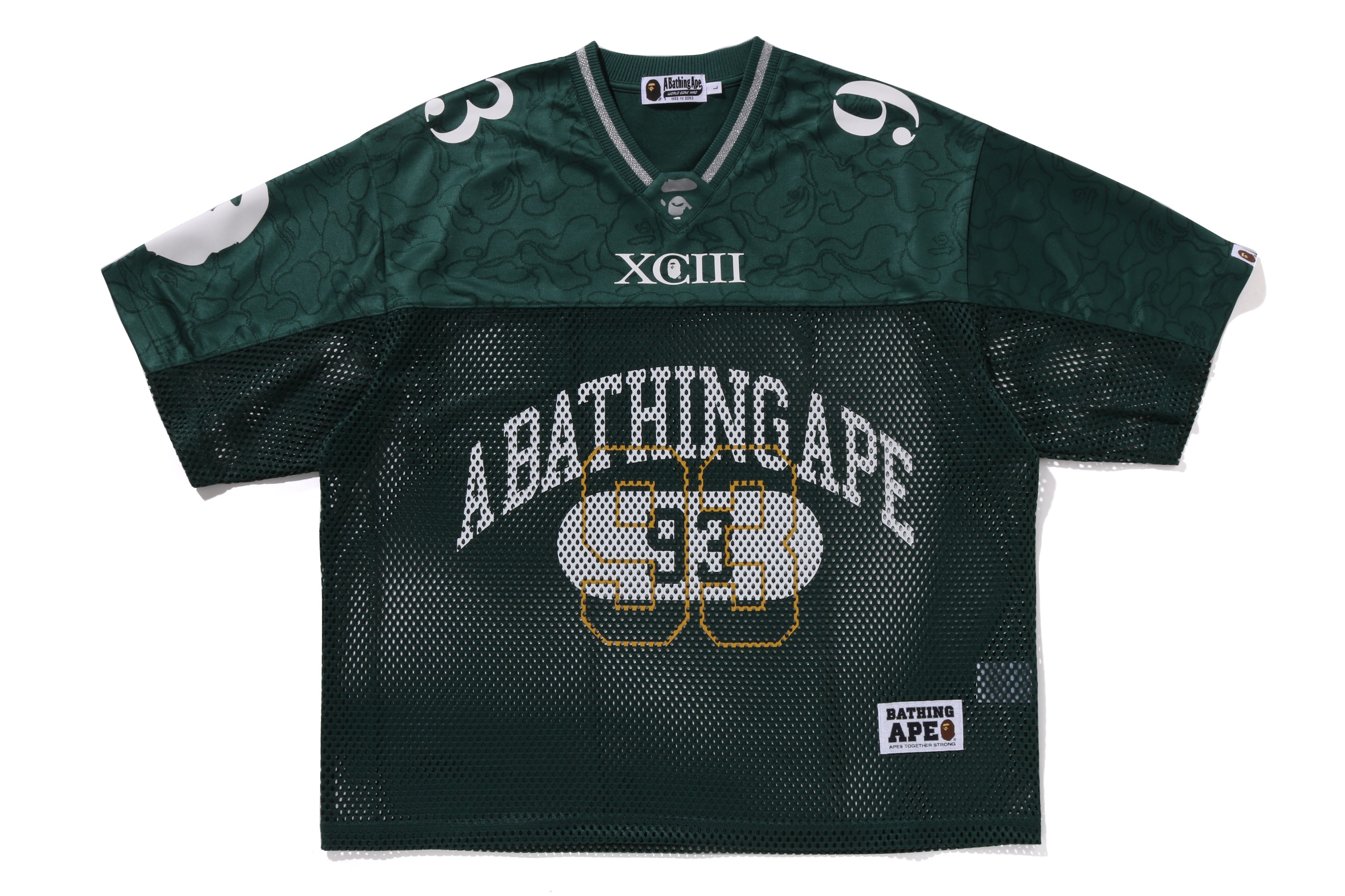 A BATHING APE® Line Camo Multi Logo Relaxed Fit Football Jersey
