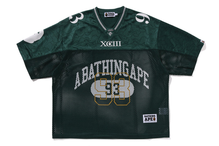 BAPE MENS LINE CAMO MULTI LOGO RELAXED FIT FOOTBALL JERSEY