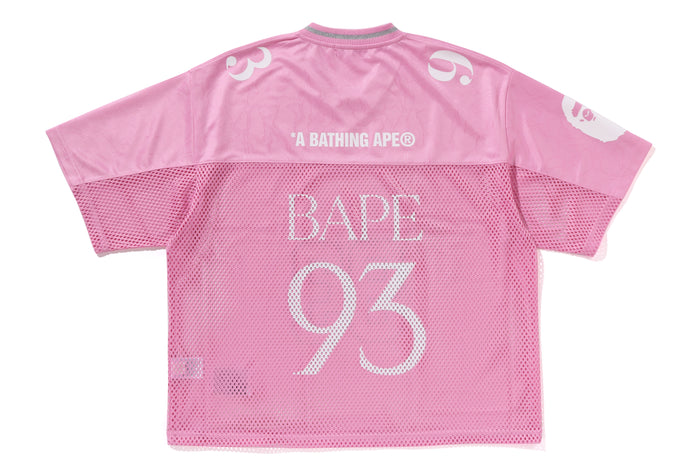 BAPE MENS LINE CAMO MULTI LOGO RELAXED FIT FOOTBALL JERSEY