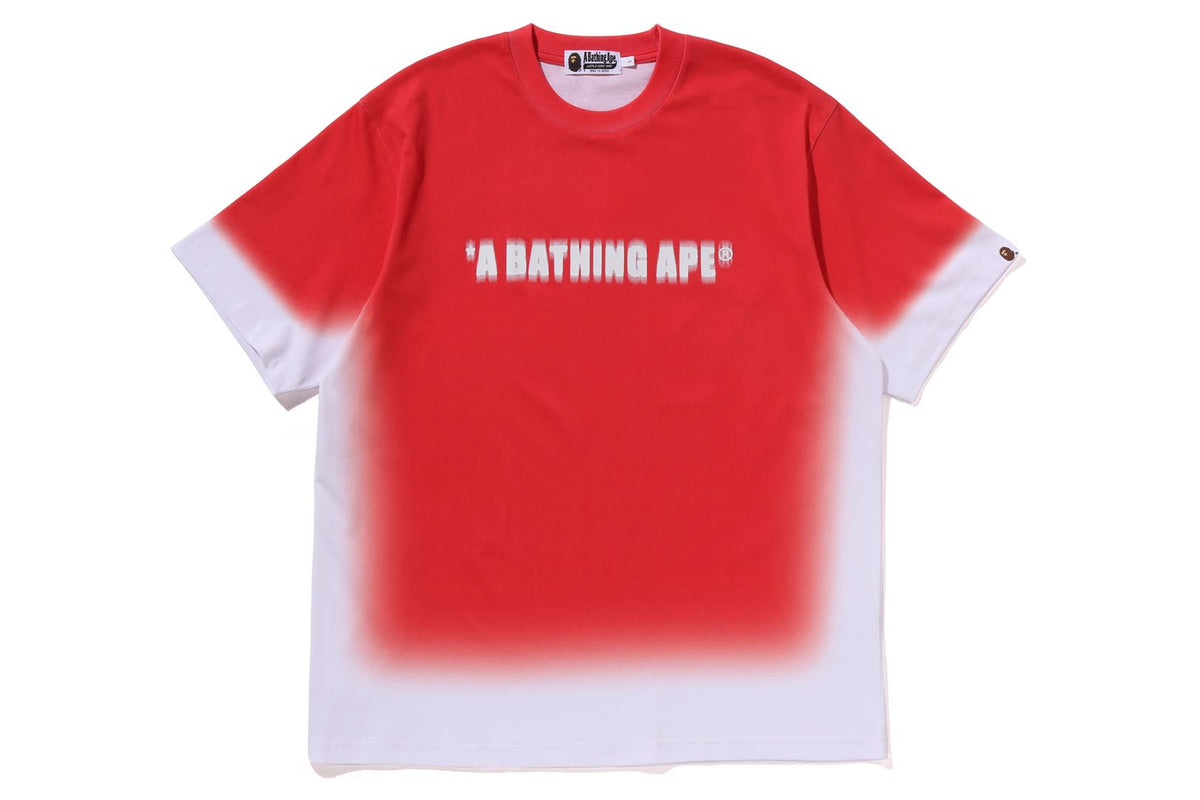 SPRAY PRINT BATHING APE LOGO RELAXED FIT TEE MENS