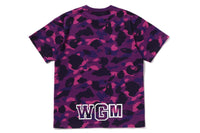 BAPE MENS COTTON COLOR CAMO SHARK T-SHIRT