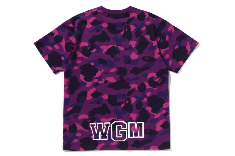 BAPE MENS COTTON COLOR CAMO SHARK T-SHIRT