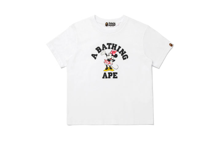 BAPE X DISNEY MINNIE MOUSE COLLEGE MINI TEE LADIES