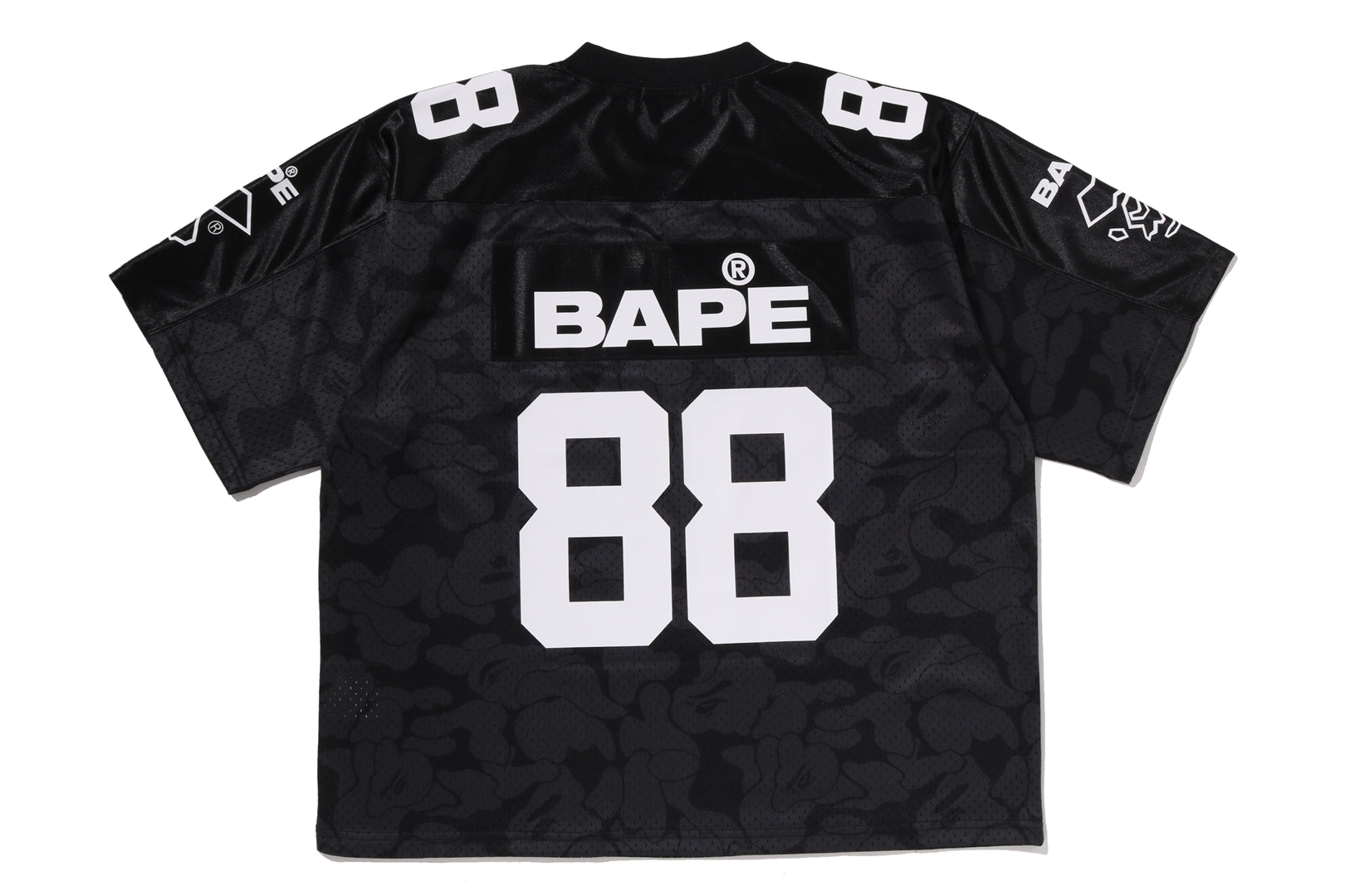 A BATHING APE® Solid Camo Multi Logo Relaxed Fit Football Jersey