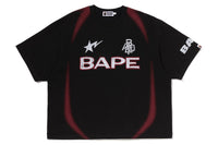 HEAVY WASH HAND DRAW FOOTBALL MULTI LOGO RELAXED FIT TEE