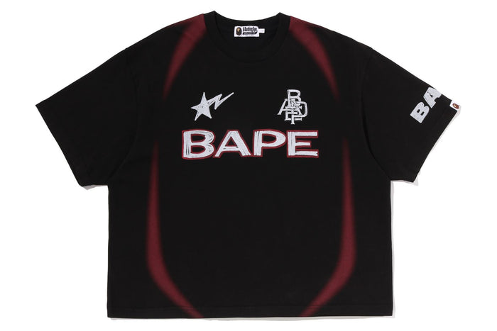 HEAVY WASH HAND DRAW FOOTBALL MULTI LOGO RELAXED FIT TEE