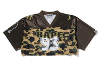 1ST CAMO BAPE CROPPED FOOTBALL TEE LADIES