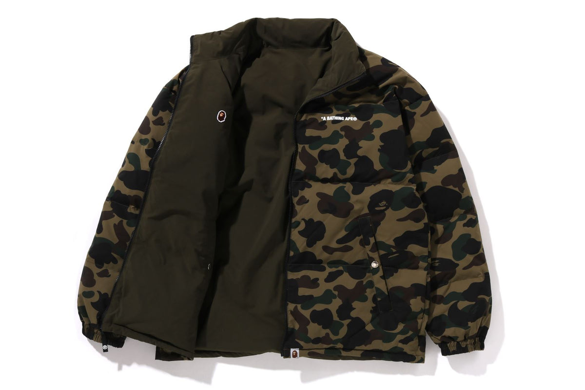 A BATHING APE® 1st Camo Reversible Down Jacket Bape official