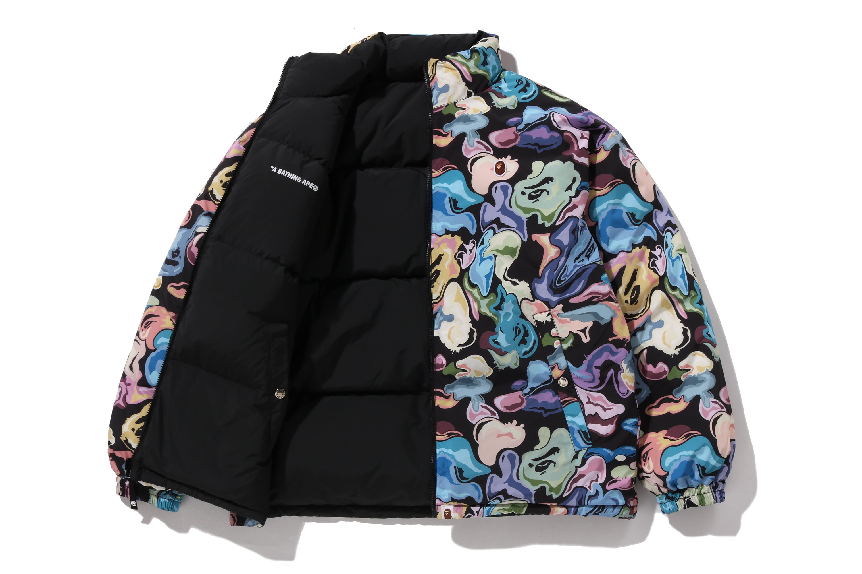 A BATHING APE® Art Camo Reversible Down Jacket | Bape official