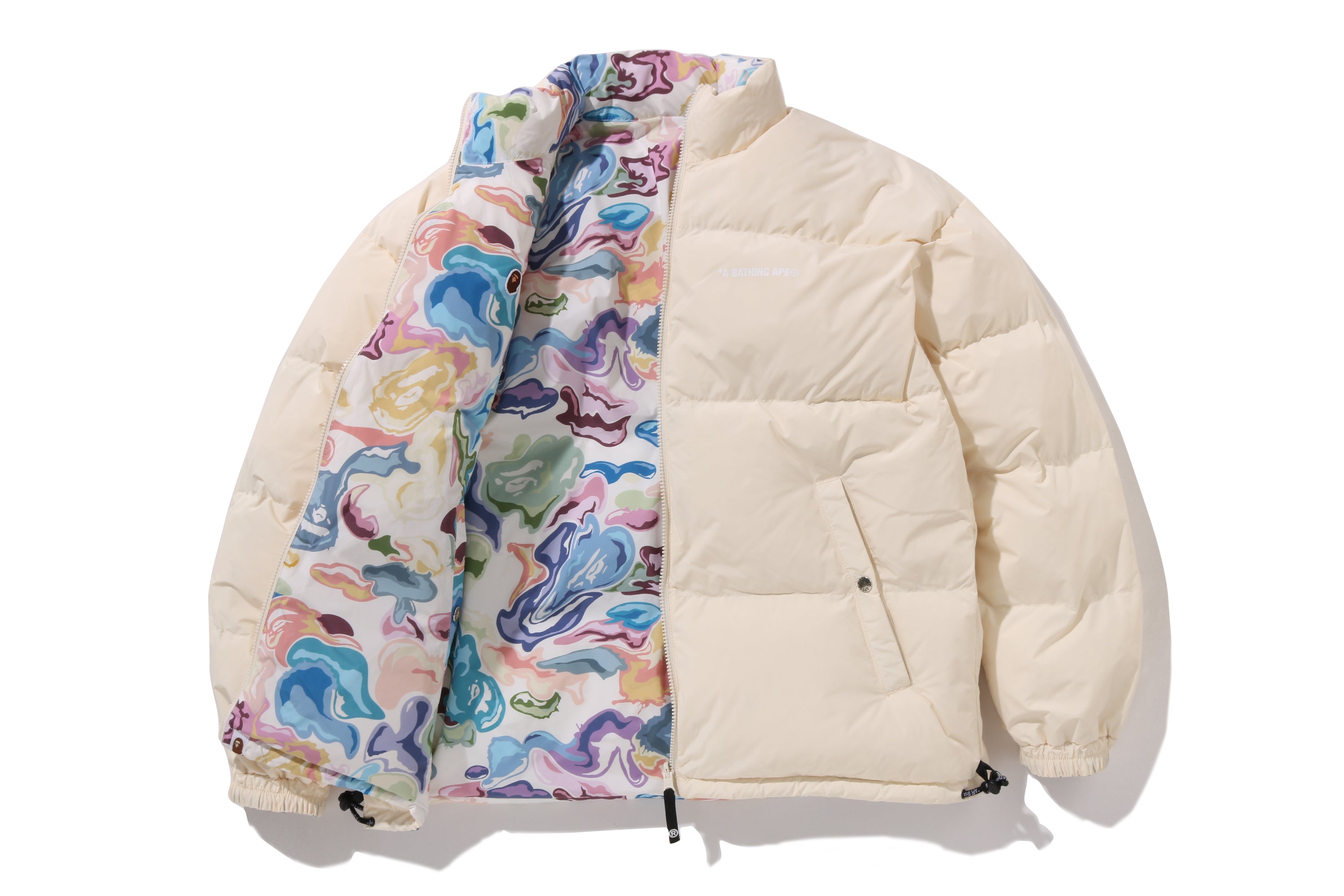 A BATHING APE® Art Camo Reversible Down Jacket | Bape official