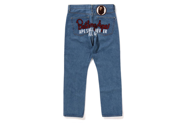 BAPE CHAMPION REGULAR FIT DENIM PANTS