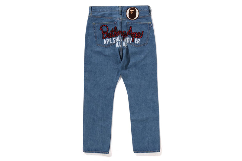 BAPE CHAMPION REGULAR FIT DENIM PANTS