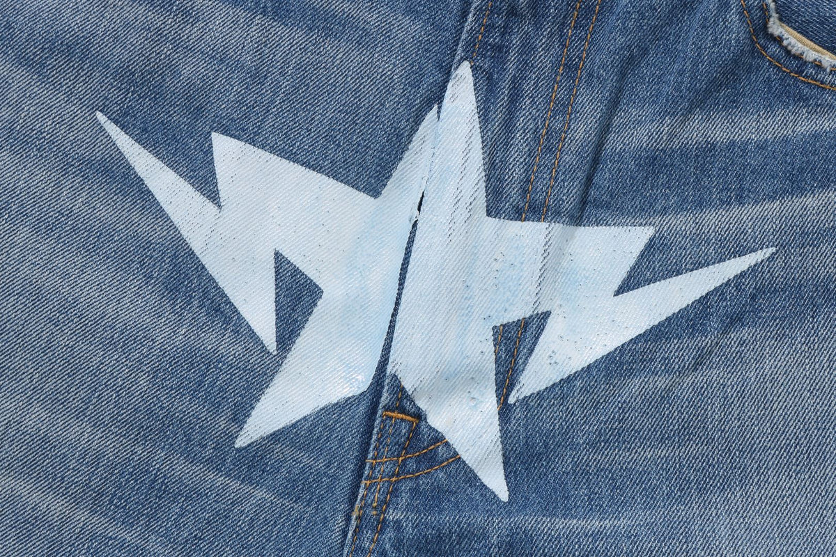 A BATHING APE® Twin STA Relaxed Fit 13 Oz Denim Pants Bape