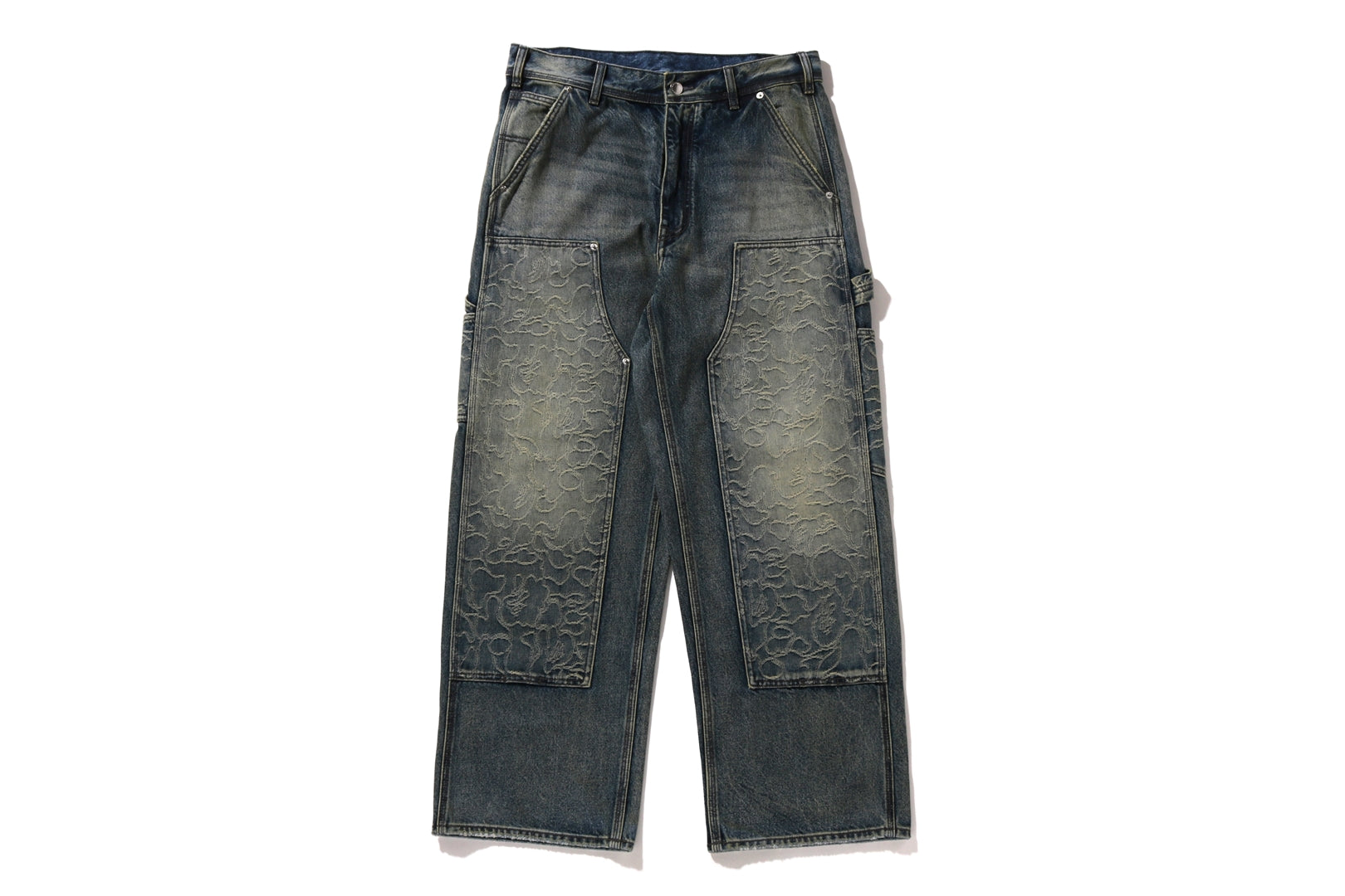 A BATHING APE® Line Camo Patch Relaxed Fit 13oz Denim Pants