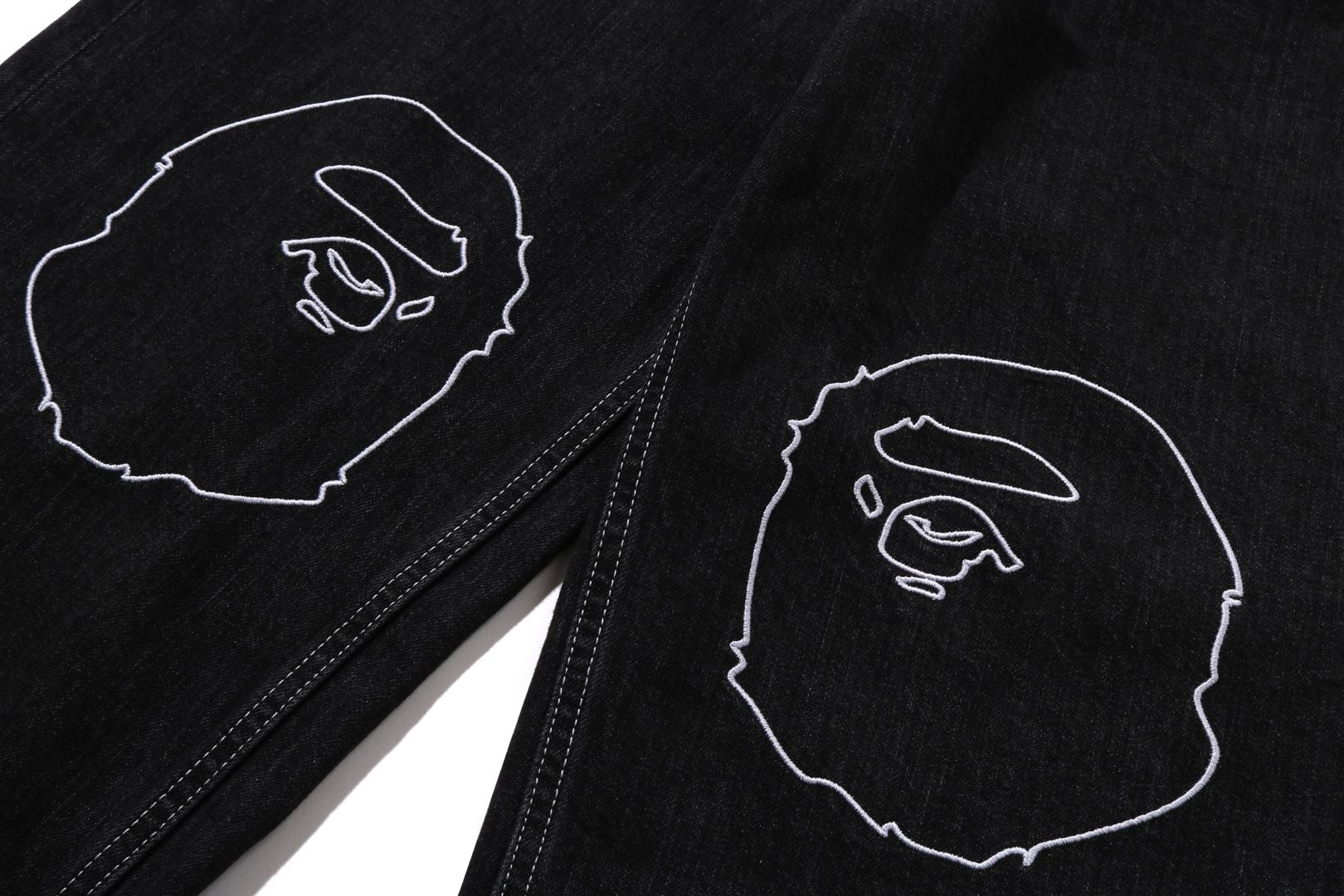 A BATHING APE® Ape Head Oversized Fit 12 Oz Denim Pants | Bape