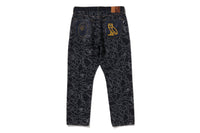 BAPE X OVO NEON 1ST CAMO JACQUARD DENIM PANTS