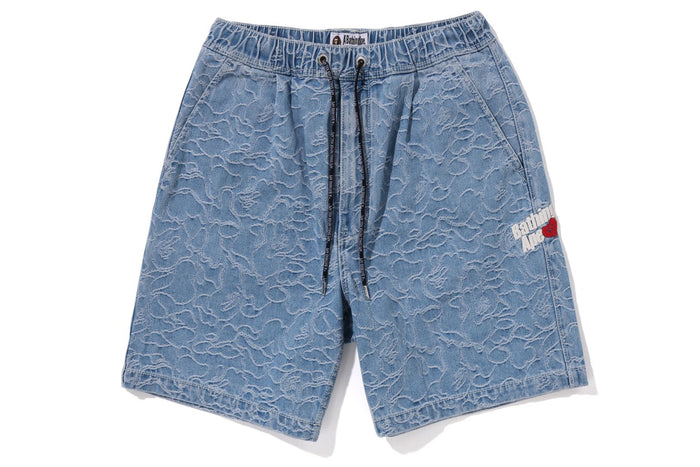 LINE CAMO DENIM SHORTS