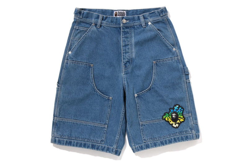 PATCH DENIM WORK SHORTS