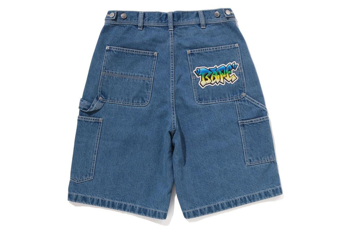 PATCH DENIM WORK SHORTS