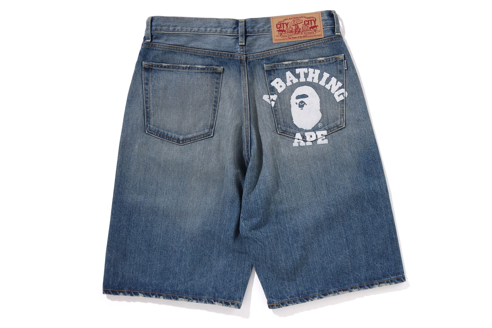 Mens Shorts Bape Denim Shorts COLLEGE RELAXED FIT 13OZ
