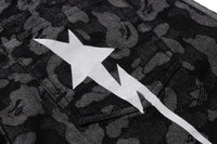 BAPE X ADIDAS CAMO JACQUARD SHARK DENIM JORTS