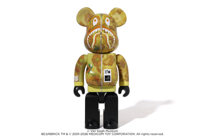 BAPE X VGM - SUNFLOWERS SHARK BE@RBRICK 100%&400% M