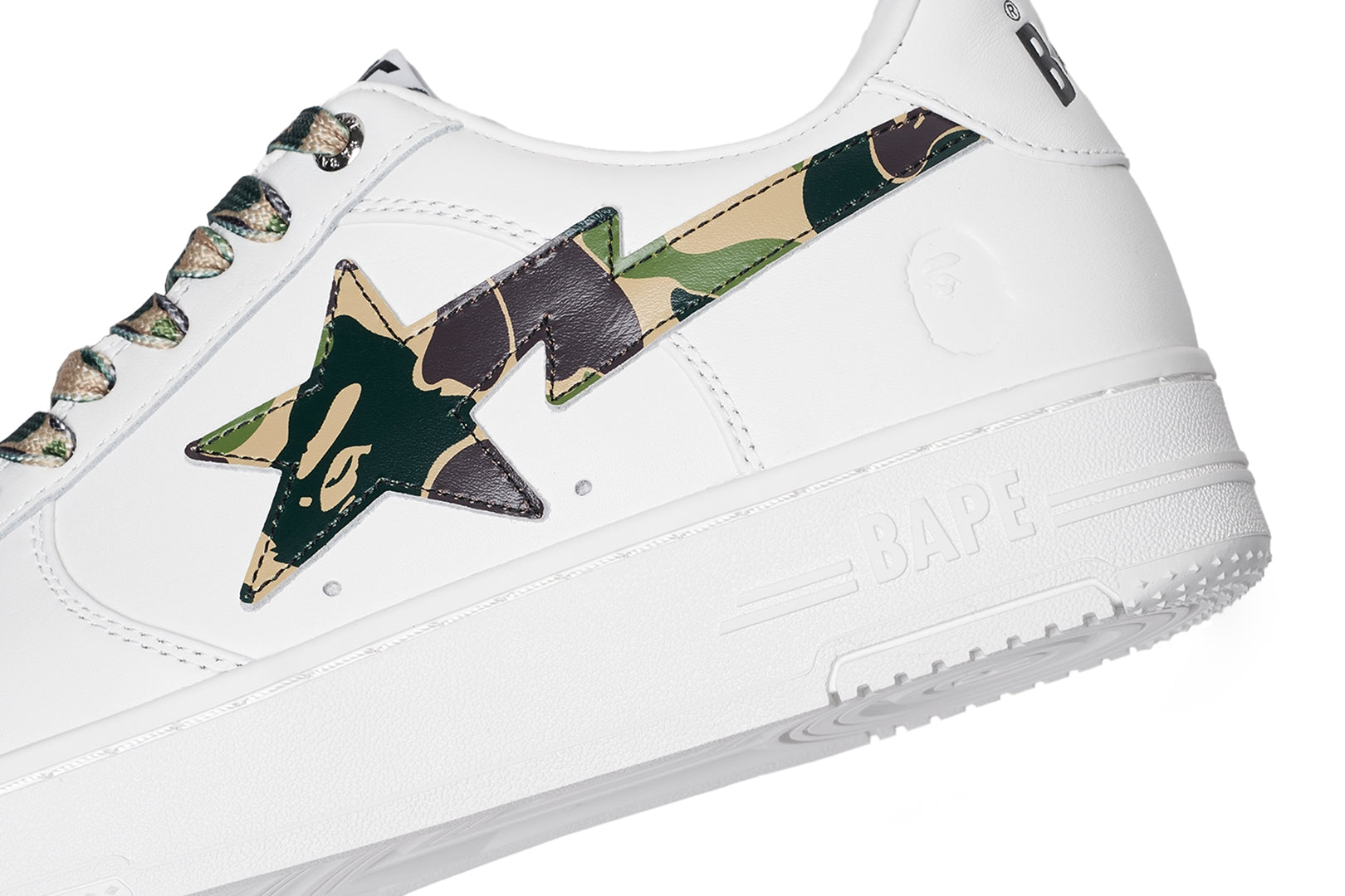 BAPE STA Mid White Gold Camo スニーカー A BATHING APE® Abc Camo BAPE STA | Bape official website – uk.bape.com