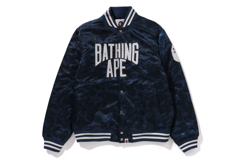 SOLID CAMO NYC LOGO NYLON VARSITY JACKET