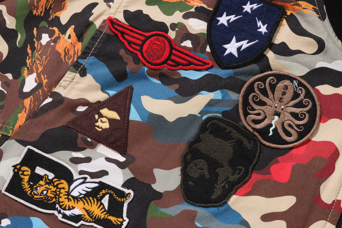 HYBRID CAMO MULTI BADGE PADDED MA-1 M
