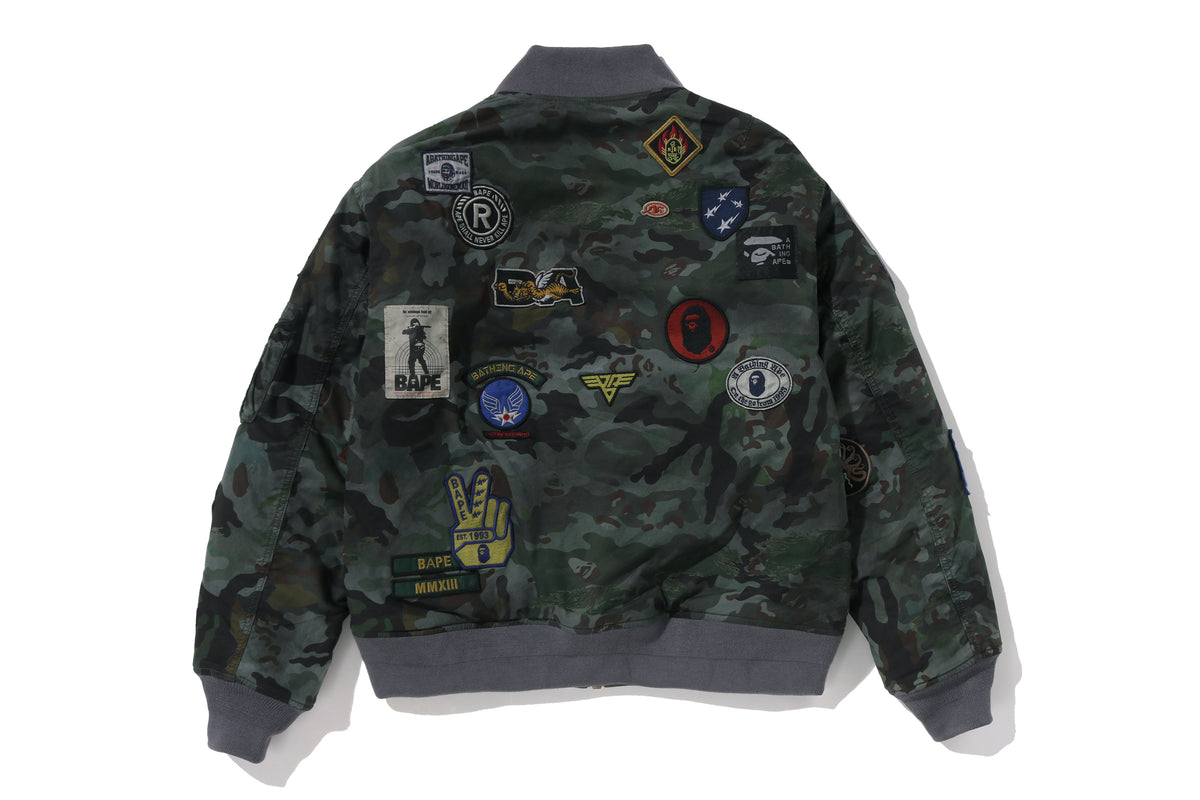 HYBRID CAMO MULTI BADGE PADDED MA-1 M