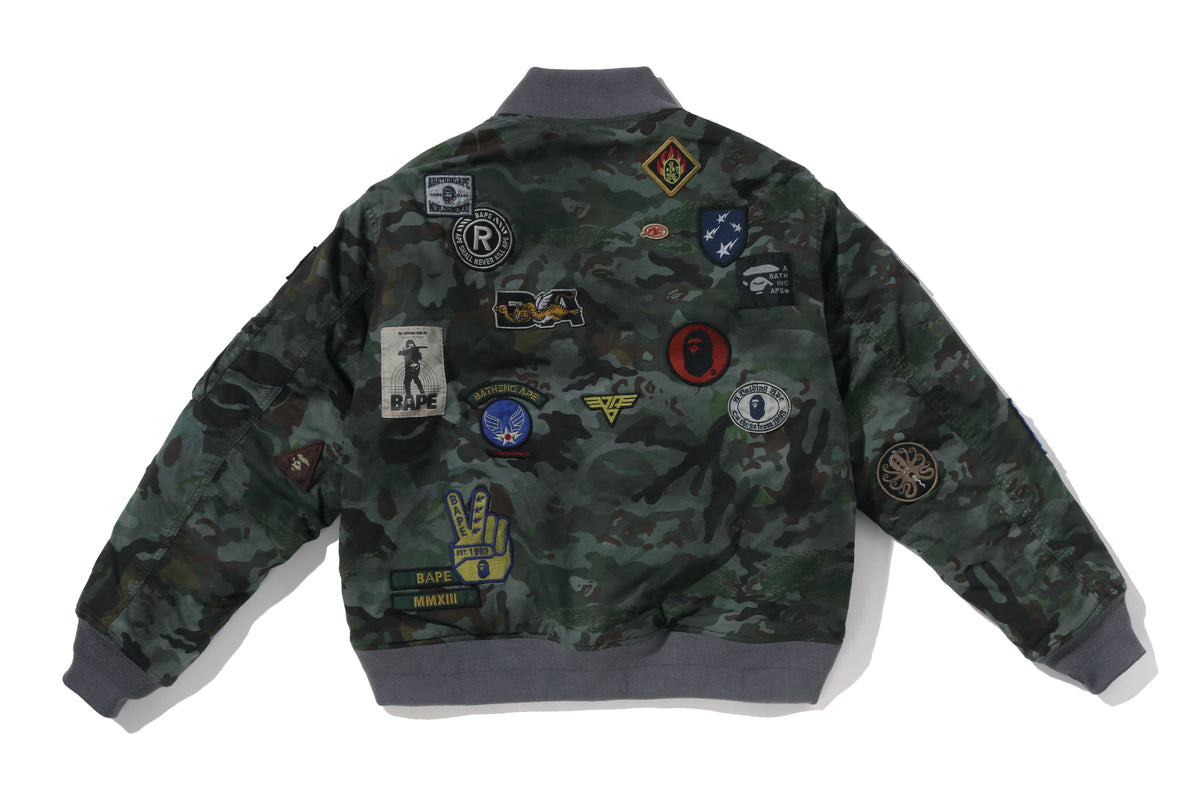 HYBRID CAMO MULTI BADGE PADDED MA-1 M