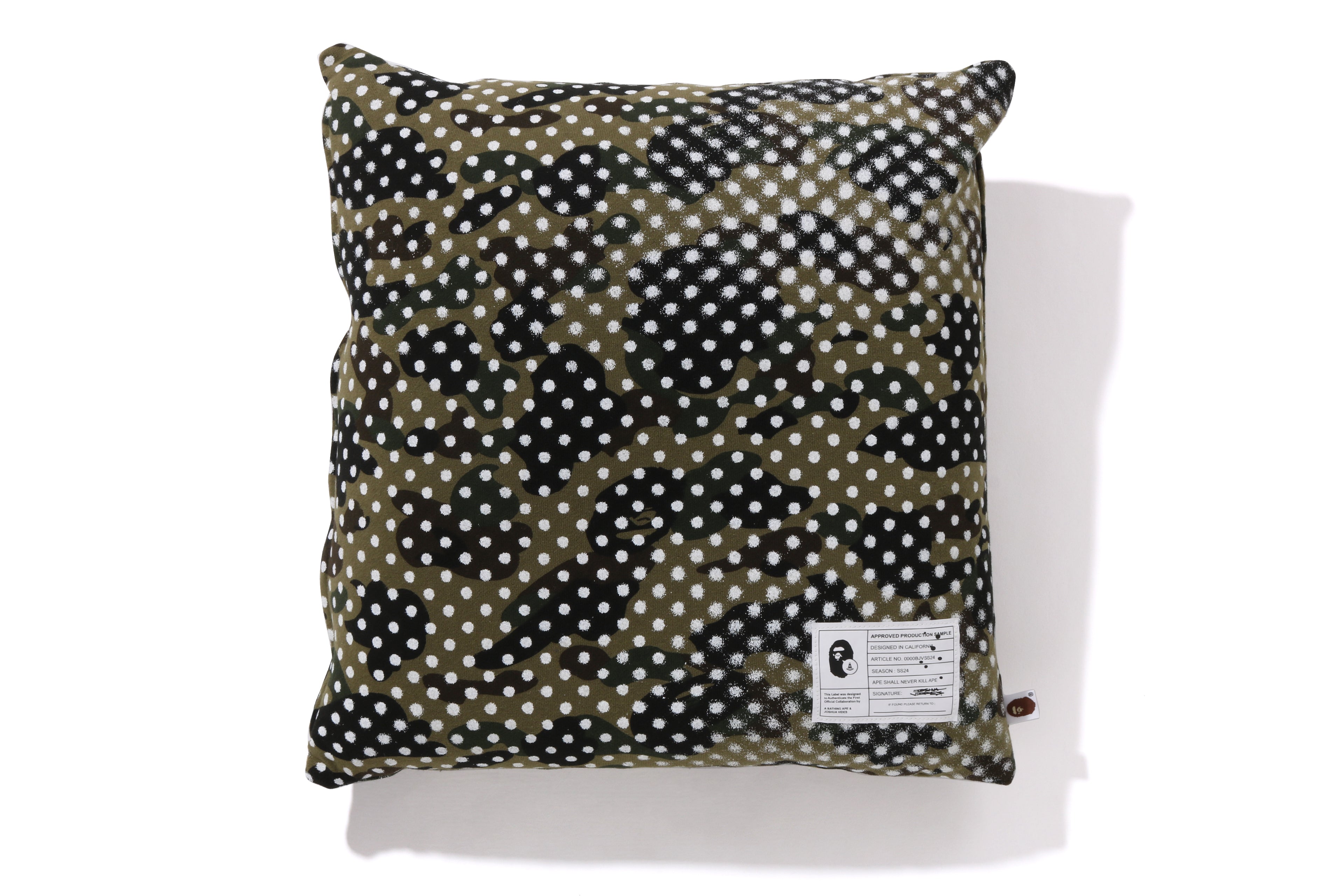 A popular bathing ape throw pillow