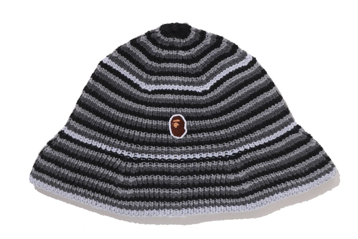 APE HEAD ONE POINT STRIPE KNIT HAT
